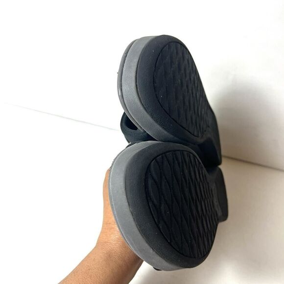 Clarks Cloudsteppers Summer Sandals Womens 11 M Black Fabric Sling Back Open Toe - Picture 7 of 11